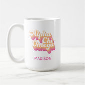 Alpha Chi Omega | Groovy Schrift Kaffeetasse (Links)