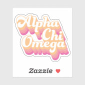 Alpha Chi Omega | Groovy Script Aufkleber (Blatt)