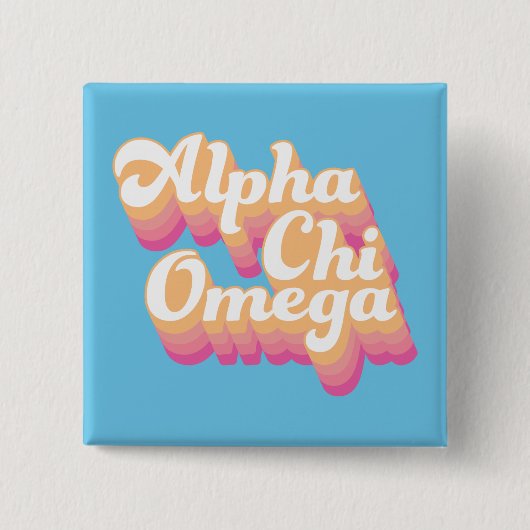 Alpha Chi Omega | Groovy Script Button (Vorderseite)