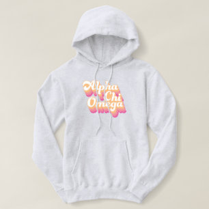 Alpha Chi Omega  Groovy Script Hoodie