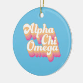 Alpha Chi Omega | Groovy Script Keramik Ornament (Links)