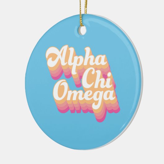Alpha Chi Omega | Groovy Script Keramik Ornament (Links)