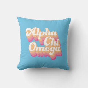 Alpha Chi Omega Groovy Script Kissen