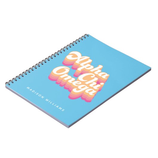 Alpha Chi Omega | Groovy Script Notizblock (Linke Seite)