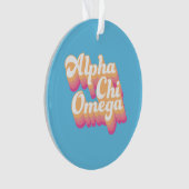 Alpha Chi Omega| Groovy Script Ornament (Vorderseite)