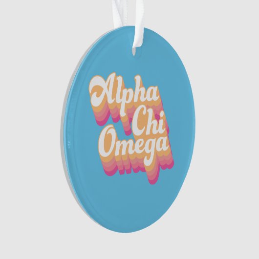 Alpha Chi Omega| Groovy Script Ornament (Vorderseite)