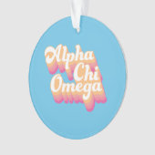 Alpha Chi Omega| Groovy Script Ornament (Vorderseite)