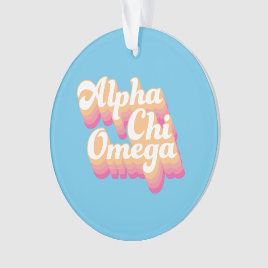 Alpha Chi Omega| Groovy Script Ornament (Vorderseite)