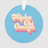 Alpha Chi Omega| Groovy Script Ornament (Vorderseite)