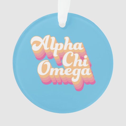 Alpha Chi Omega| Groovy Script Ornament (Vorderseite)