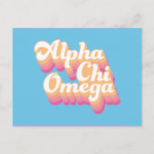 Alpha Chi Omega | Groovy Script Postkarte (Vorderseite)
