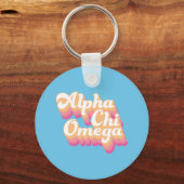 Alpha Chi Omega | Groovy Script Schlüsselanhänger (Vorderseite)