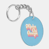 Alpha Chi Omega| Groovy Script Schlüsselanhänger (Vorderseite links)