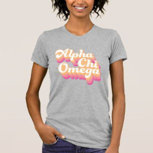 Alpha Chi Omega Groovy Script T-Shirt
