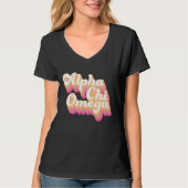 Alpha Chi Omega| Groovy Script T-Shirt (Vorderseite)