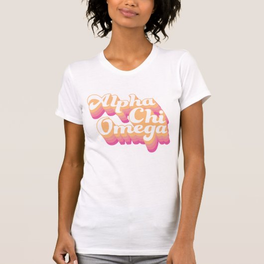 Alpha Chi Omega| Groovy Script T-Shirt (Vorderseite)