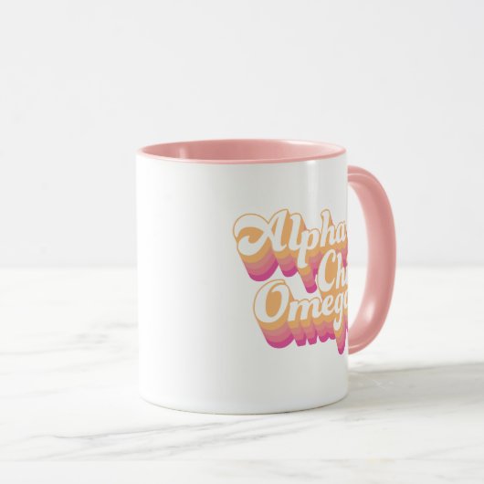 Alpha Chi Omega| Groovy Script Tasse (VorderseiteRechts)