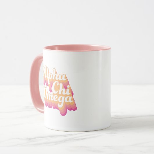 Alpha Chi Omega| Groovy Script Tasse (Vorderseite Links)