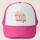 Alpha Chi Omega | Groovy Script Truckerkappe (Vorderseite)