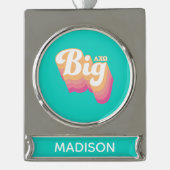 Alpha Chi Omega| groß Banner-Ornament Silber (Vorderseite)