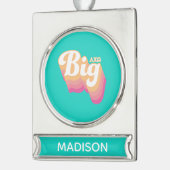 Alpha Chi Omega| groß Banner-Ornament Silber (Links)