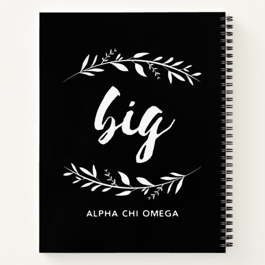 Alpha Chi Omega | Großer Kranz Notizbuch (Rückseite)