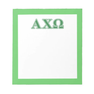 Alpha Chi Omega Grüne Buchstaben Notizblock