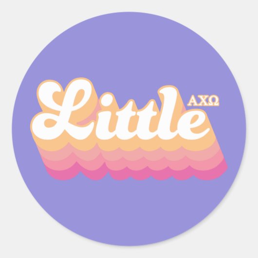 Alpha Chi Omega | Kleine Schwester Runder Aufkleber (Vorderseite)