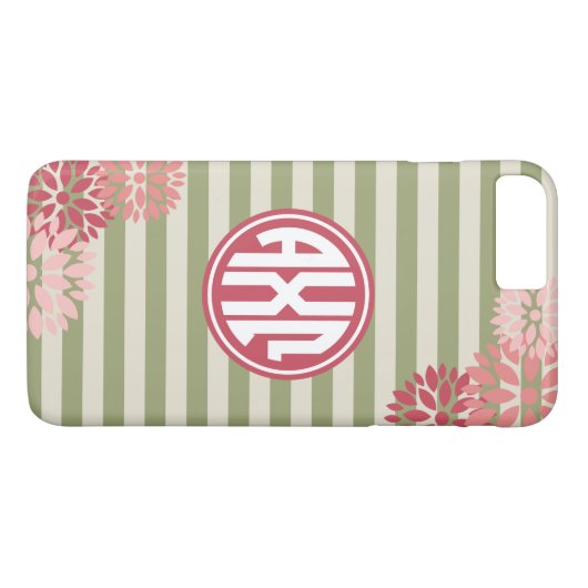 Alpha Chi Omega | Monogramm Streifenmuster Case-Mate iPhone Hülle (Rückseite (Horizontal))