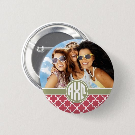Alpha Chi Omega| Monogramm und Foto Button (Vorne & Hinten)