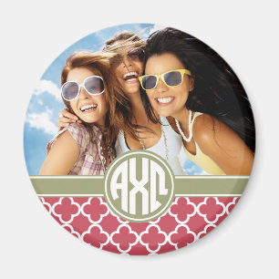 Alpha Chi Omega Monogramm und Foto Magnet