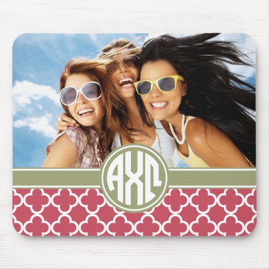 Alpha Chi Omega | Monogramm und Foto Mousepad (Vorne)
