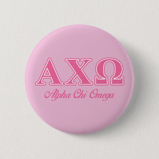 Alpha Chi Omega rosa Buchstaben Button (Vorderseite)