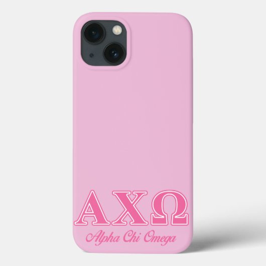 Alpha Chi Omega rosa Buchstaben Case-Mate iPhone Hülle (Rückseite)