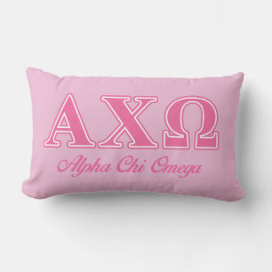 Alpha Chi Omega rosa Buchstaben Lendenkissen