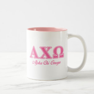 Alpha Chi Omega rosa Buchstaben Zweifarbige Tasse