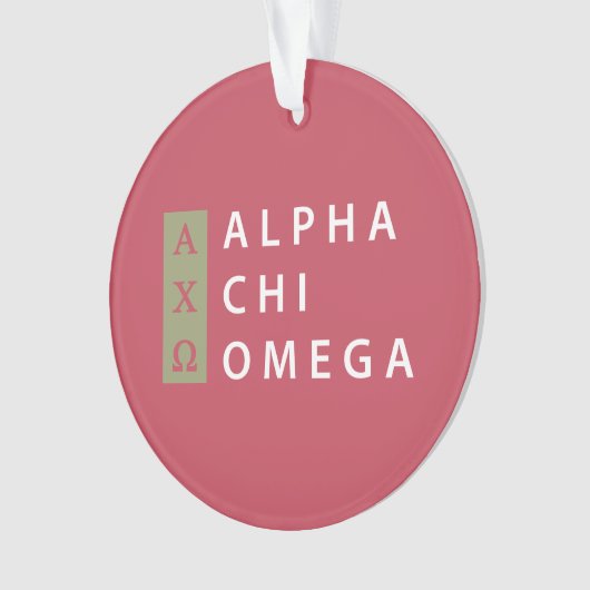 Alpha Chi-Omega| Staplungslogo Ornament (Vorderseite)