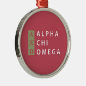 Alpha Chi-Omega| Staplungslogo Silbernes Ornament (Rechts)