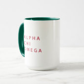 Alpha Chi-Omega| Staplungslogo Tasse (Vorderseite Links)