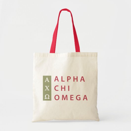 Alpha Chi-Omega| Staplungslogo Tragetasche (Vorne)