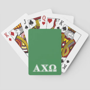 Alpha Chi Omega Weiße und Grüne Buchstaben Spielkarten