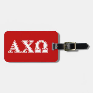 Alpha Chi Omega Weiße und Rote Buchstaben Gepäckanhänger