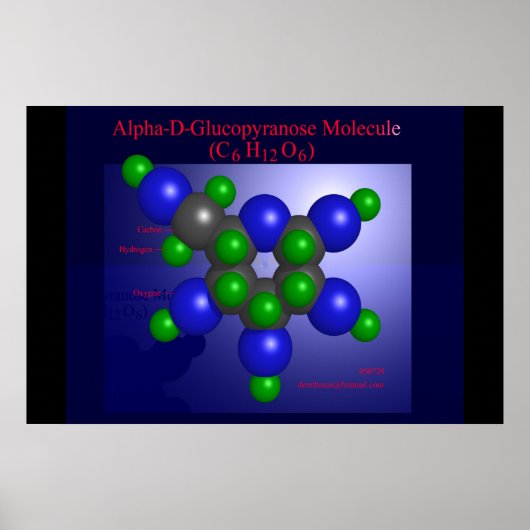 Alpha-D-Glucopyranose-Molekül (Druck) Poster (Vorne)