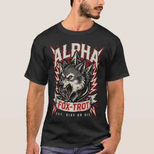 Alpha Fox Trot Wolf Biker T-Shirt