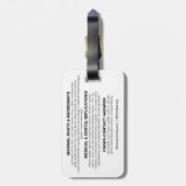 Alpha-Gal (AGS)-Rucksack/Gepäckmarke - VORGEFÜLLT Gepäckanhänger (Rückseite vertikal)