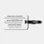 Alpha-Gal (AGS)-Rucksack/Gepäckmarke - VORGEFÜLLT Gepäckanhänger (Rückseite horizontal)