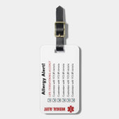 Alpha-gal-Syndrom - Anpassbare Arbeits-/Gepäckmark Gepäckanhänger (Vorderseite vertikal)
