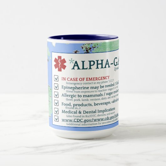 Alpha-Gal-Syndrom Sensibilisierung (15oz) Tasse (Zentrum)