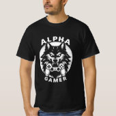 Alpha-Gamer-Wolf mit Controller T-Shirt (Vorderseite)