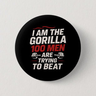 Alpha Gorilla Fitnessstudio Bodybuilding Lustig Fe Button